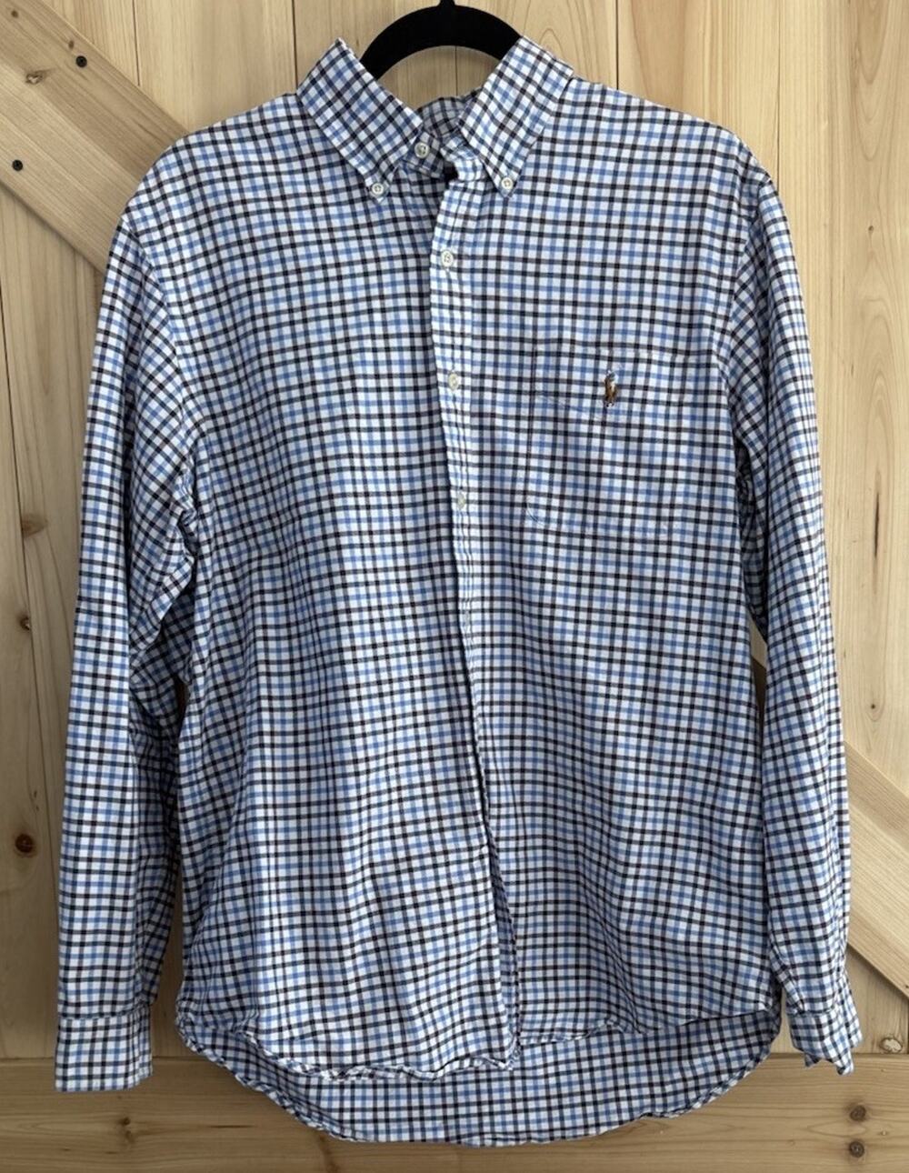 Polo Ralph Lauren Long Sleeve Multi Color Pony & Checkerboard Button Down Sz L
